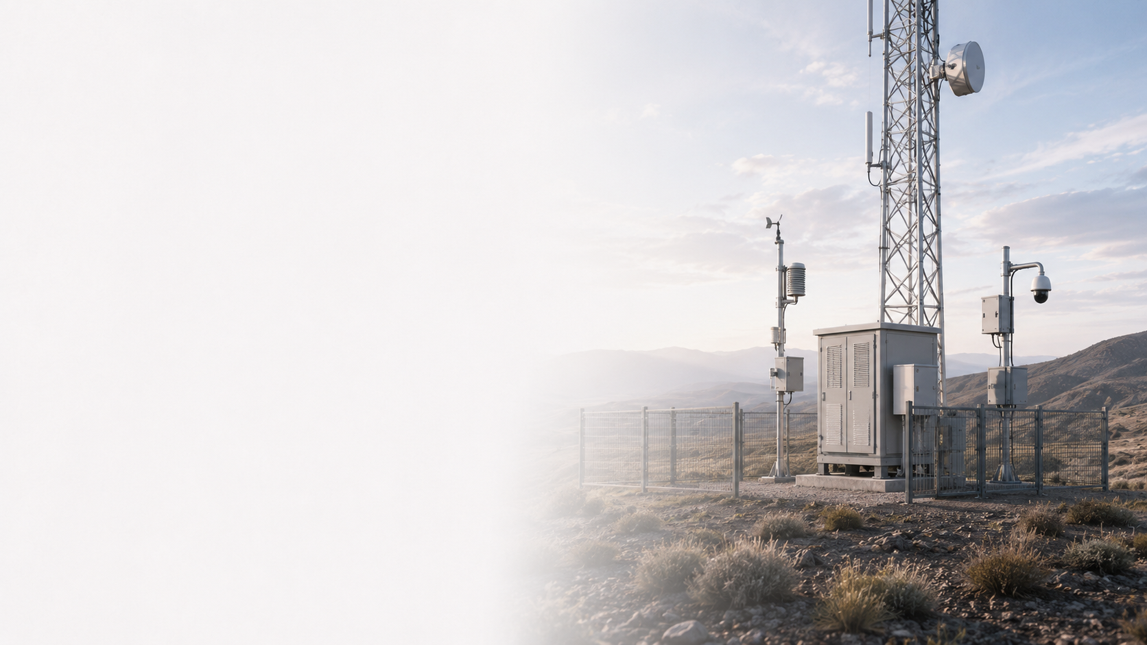 Illustration of enclosed micro-wind monitoring stations across an industrial tank farm