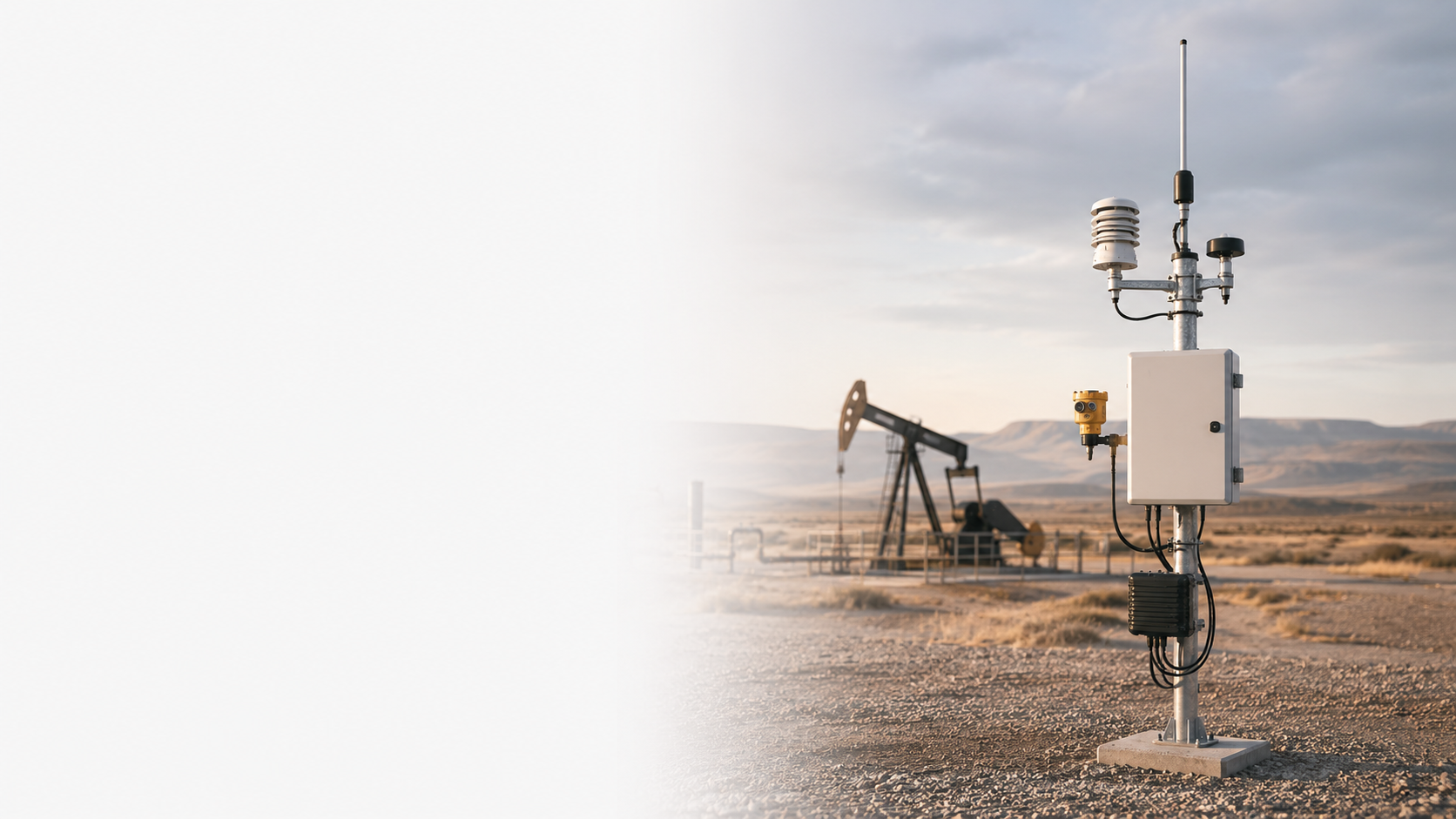 Illustrative field deployment of an enclosed micro-wind unit above a remote well-pad instrumentation compound